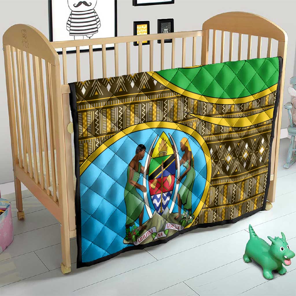 Tanzania Independence Day Quilt with Tanzanian Coat of Arms and African Pattern LT01