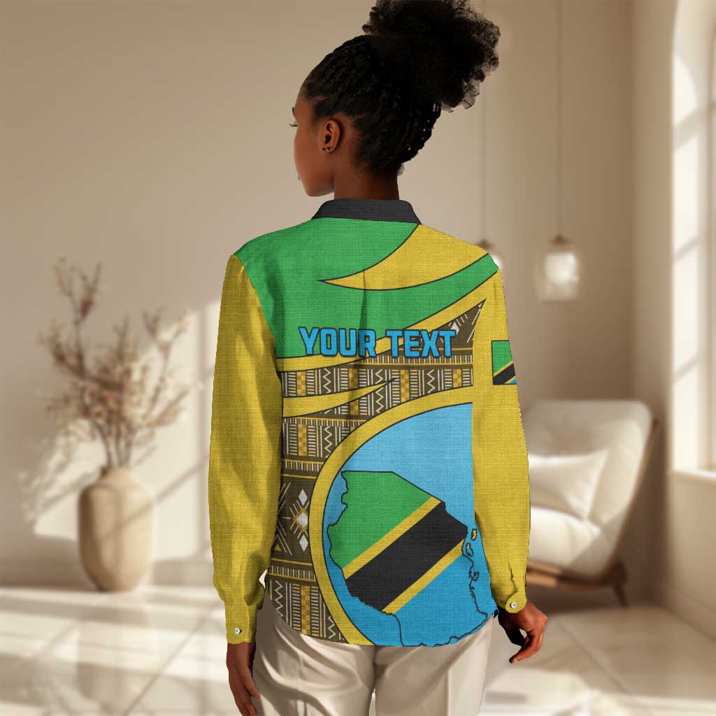 Personalized Tanzania Independence Day Women Casual Shirt with Tanzanian Coat of Arms and African Pattern LT01