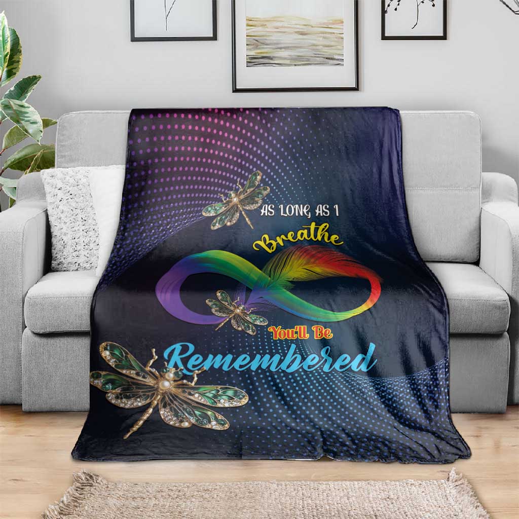 As Long As I Breathe You'll Be Remembered Blanket Luxury Dragonfly - Feather Infinity LT01