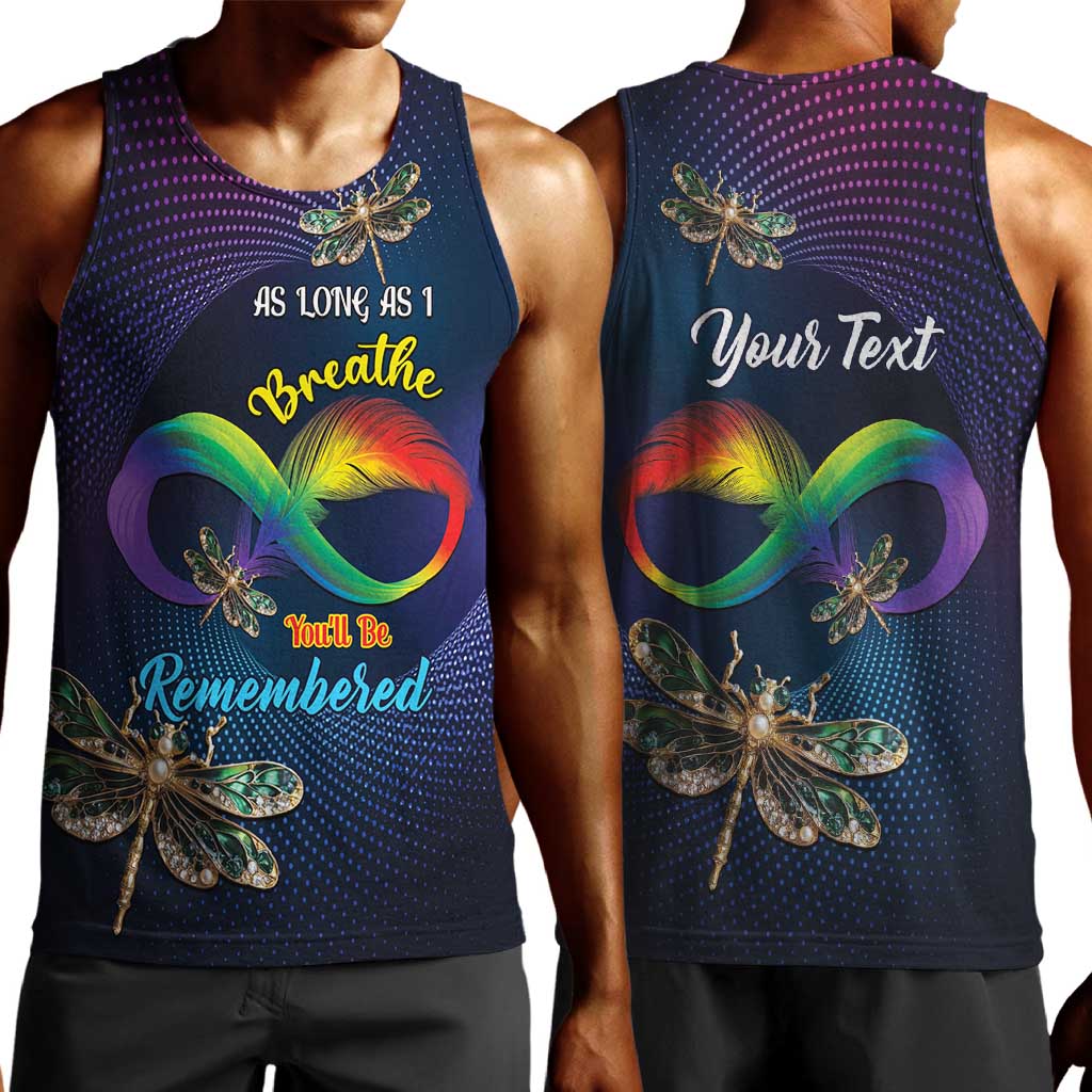 Personalized As Long As I Breathe You'll Be Remembered Men Tank Top Luxury Dragonfly - Feather Infinity LT01