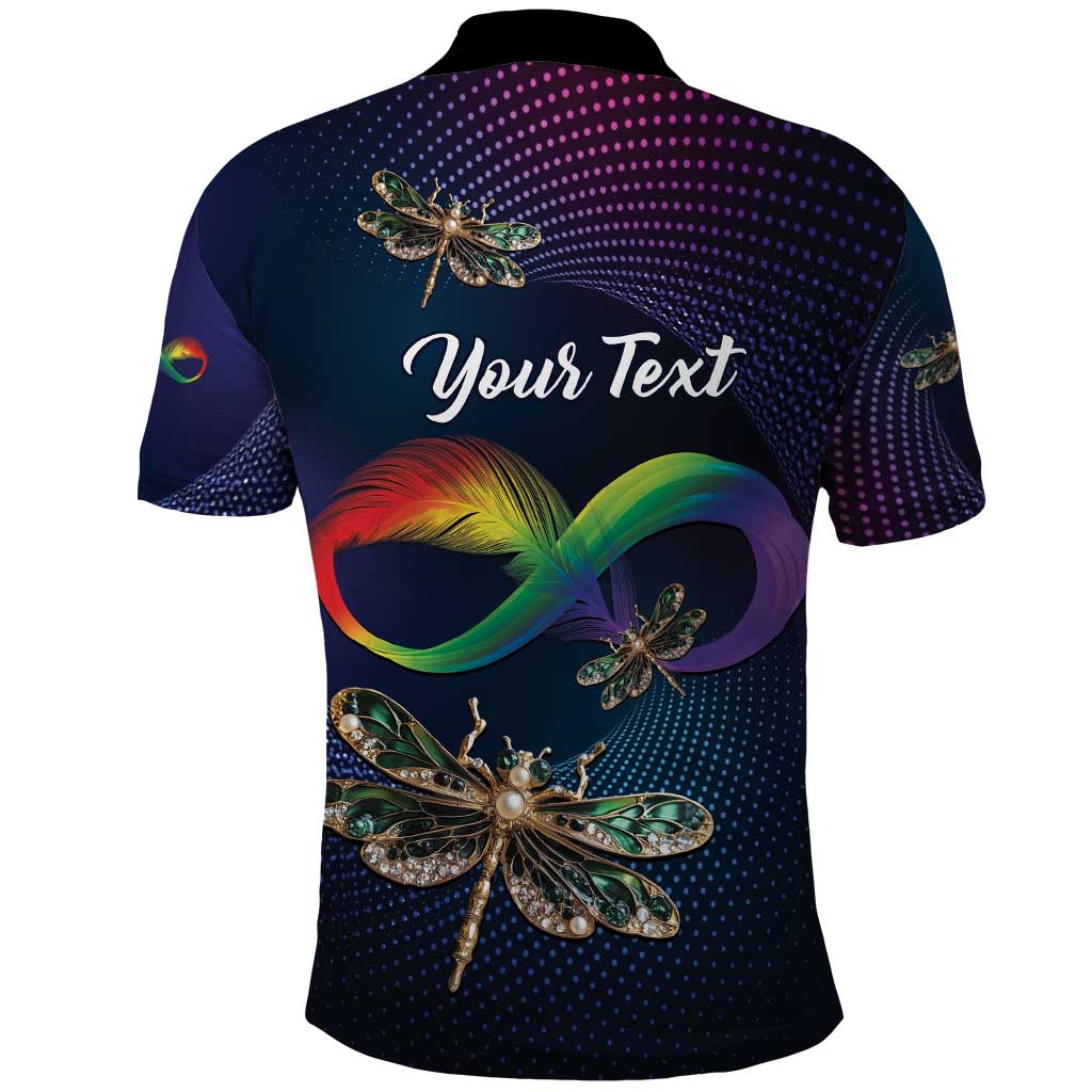 Personalized As Long As I Breathe You'll Be Remembered Polo Shirt Feather Infinity Luxury Dragonfly LT01