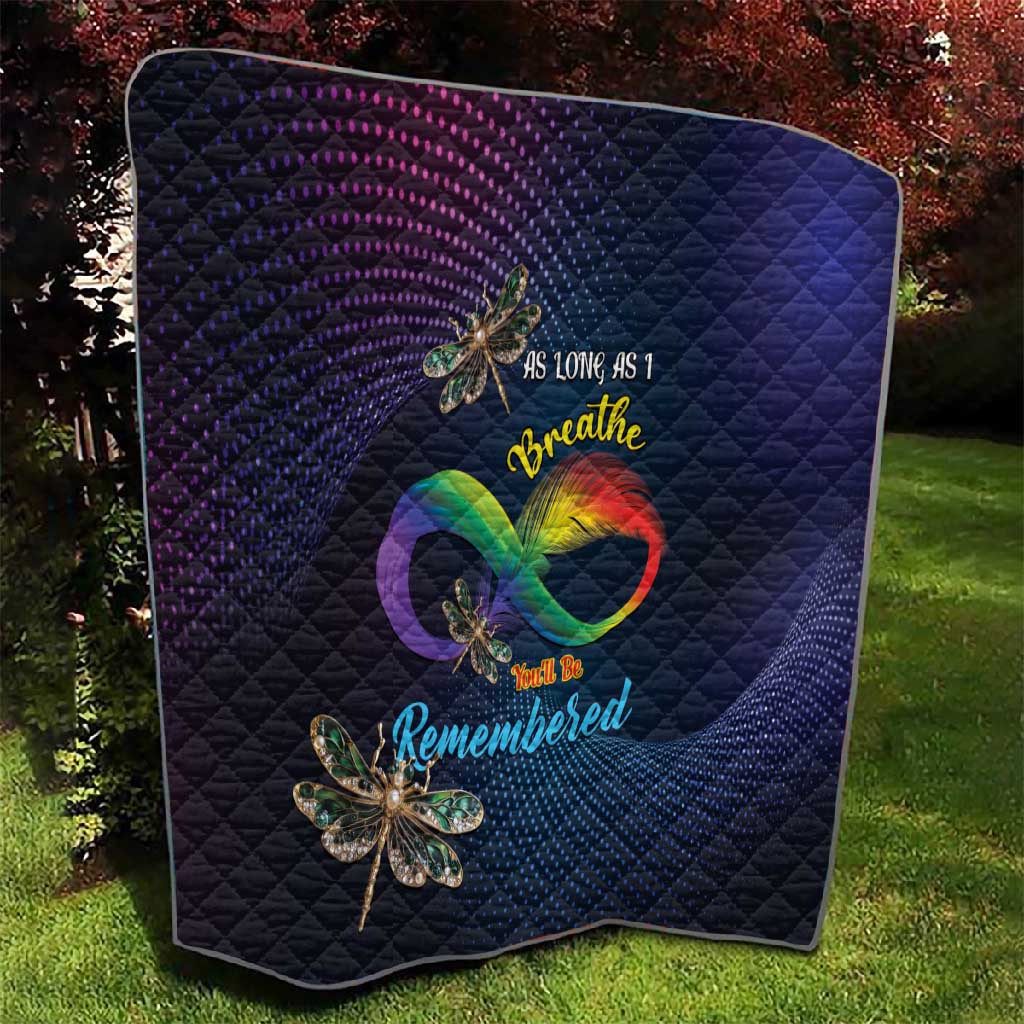 As Long As I Breathe You'll Be Remembered Quilt Luxury Dragonfly - Feather Infinity LT01