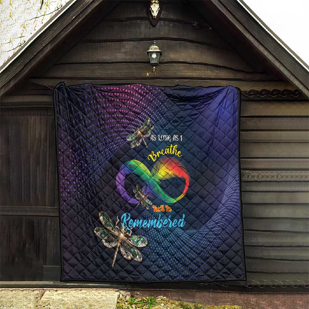 As Long As I Breathe You'll Be Remembered Quilt Luxury Dragonfly - Feather Infinity LT01