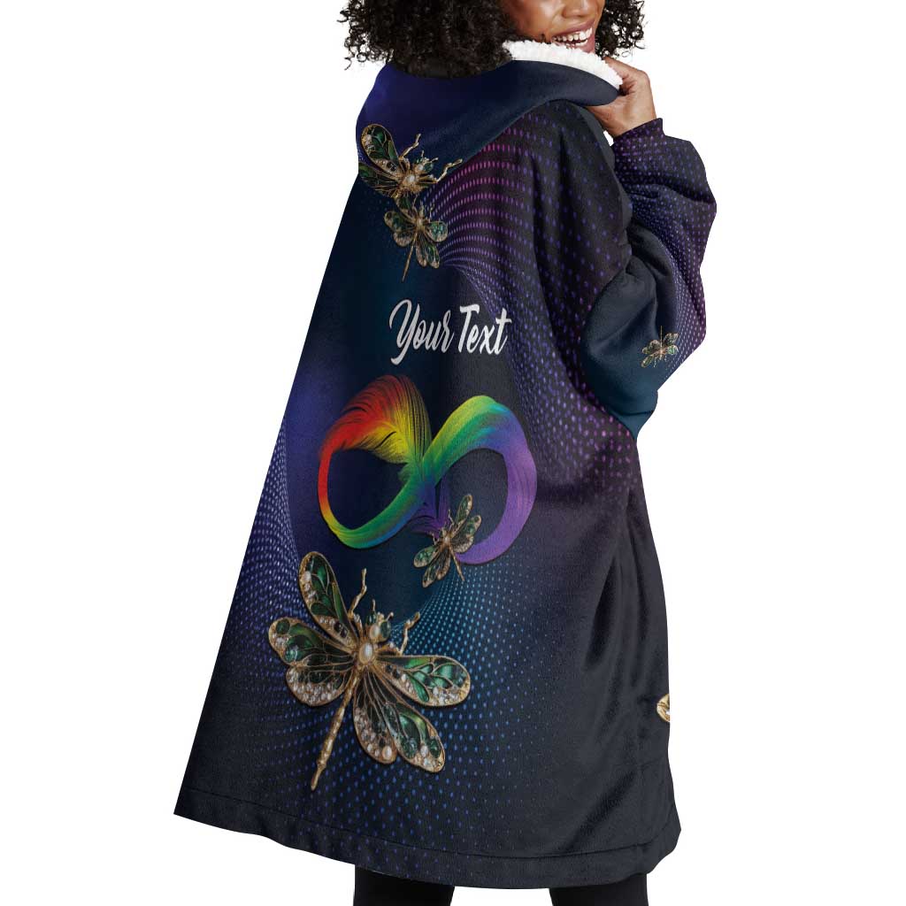 Personalized As Long As I Breathe You'll Be Remembered Wearable Blanket Hoodie Luxury Dragonfly - Feather Infinity LT01
