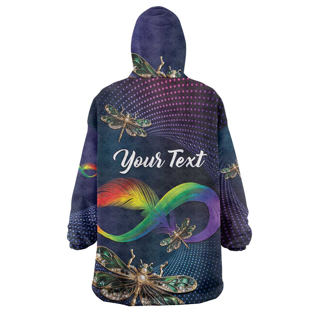 Personalized As Long As I Breathe You'll Be Remembered Wearable Blanket Hoodie Luxury Dragonfly - Feather Infinity LT01