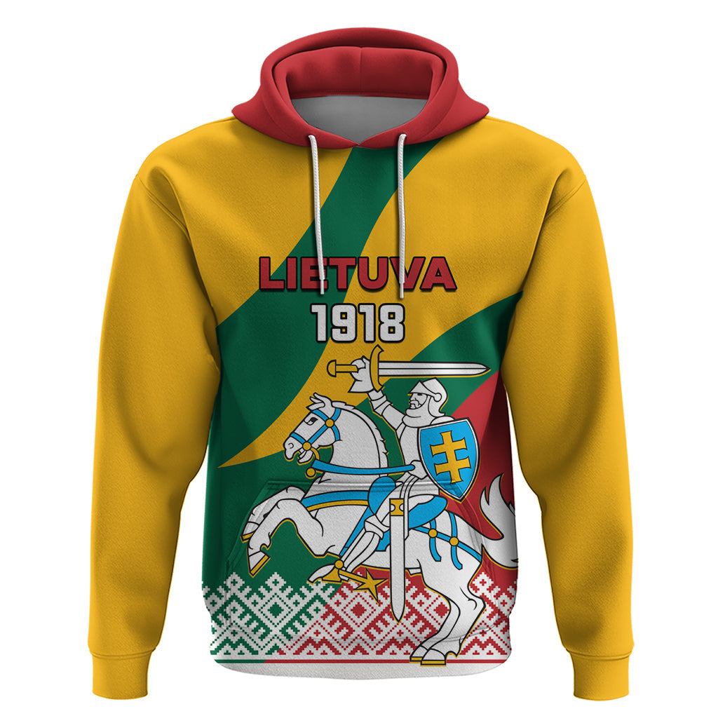 Lithuania Independence Day Personalized Hoodie Lietuva Vytis 106th Anniversary LT01