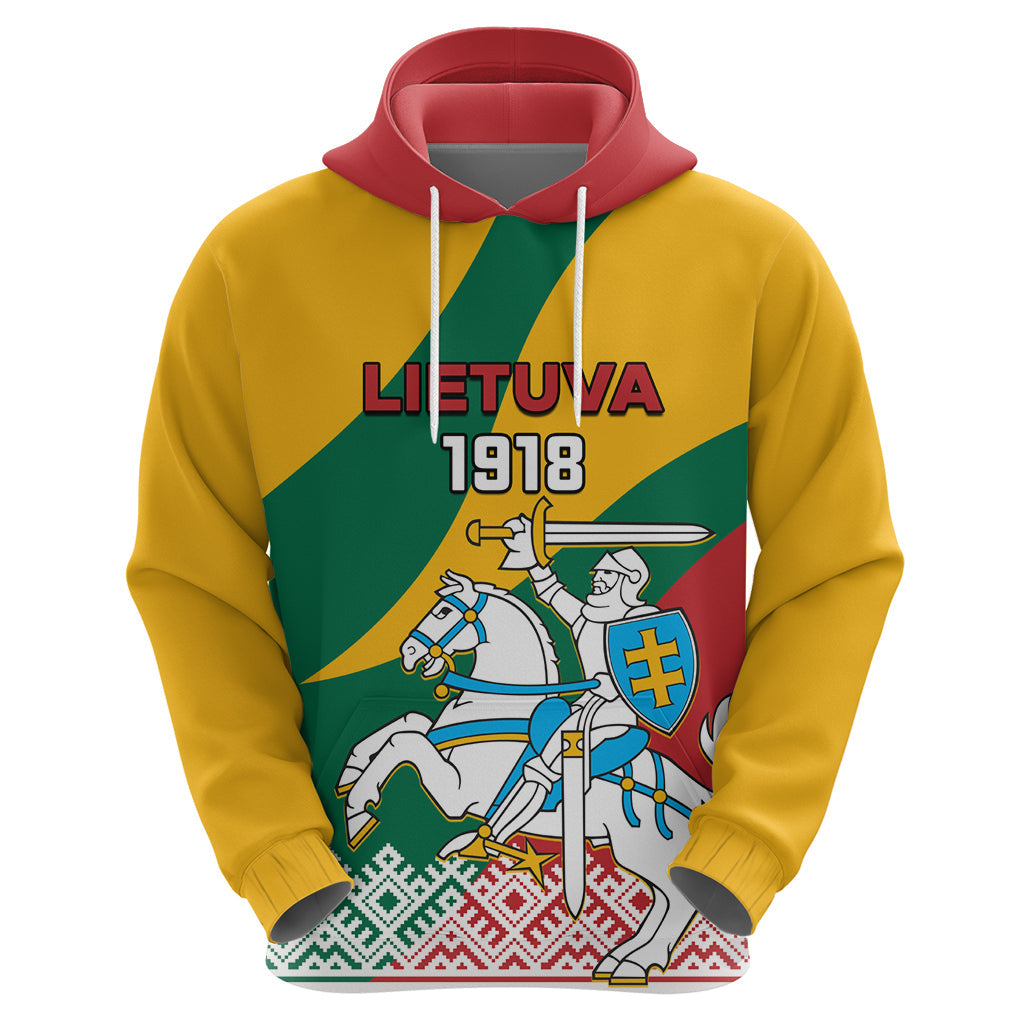 Lithuania Independence Day Personalized Hoodie Lietuva Vytis 106th Anniversary LT01