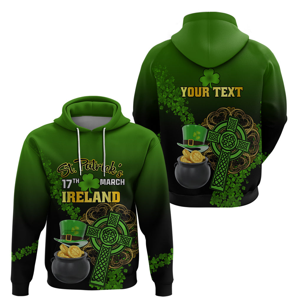 Leprechaun Hat Gold Coins St Patricks Day Personalized Hoodie With Irish Celtic Shamrock LT01