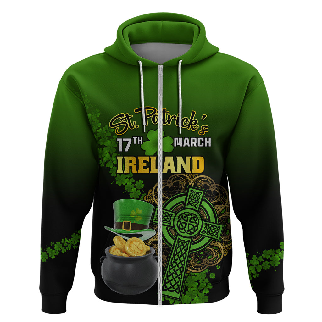 Leprechaun Hat Gold Coins St Patricks Day Personalized Hoodie With Irish Celtic Shamrock LT01
