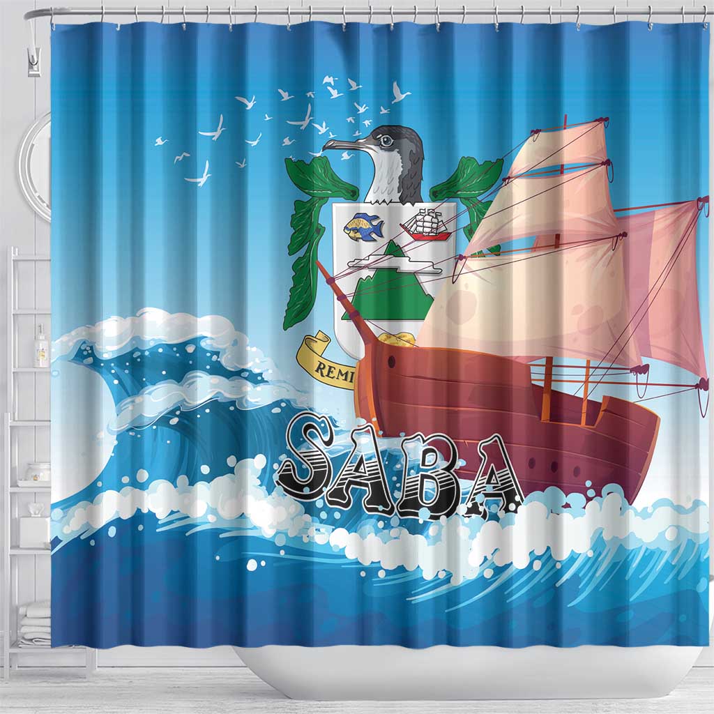 Saba Shower Curtain Sailboat Remis Velisque LT01