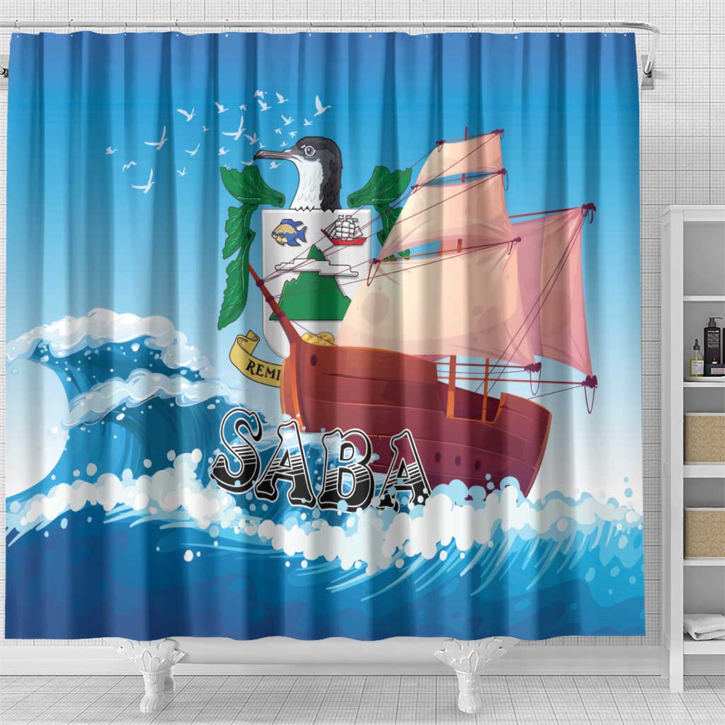 Saba Shower Curtain Sailboat Remis Velisque LT01
