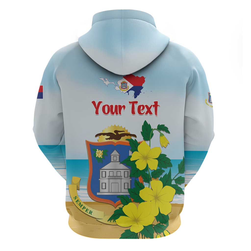 Personalized Sint Maarten Hoodie Brown Pelican With Yellow Sage LT01