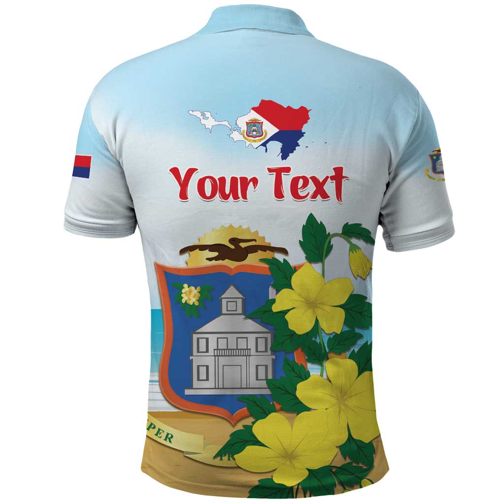 Personalized Sint Maarten Polo Shirt Brown Pelican With Yellow Sage LT01