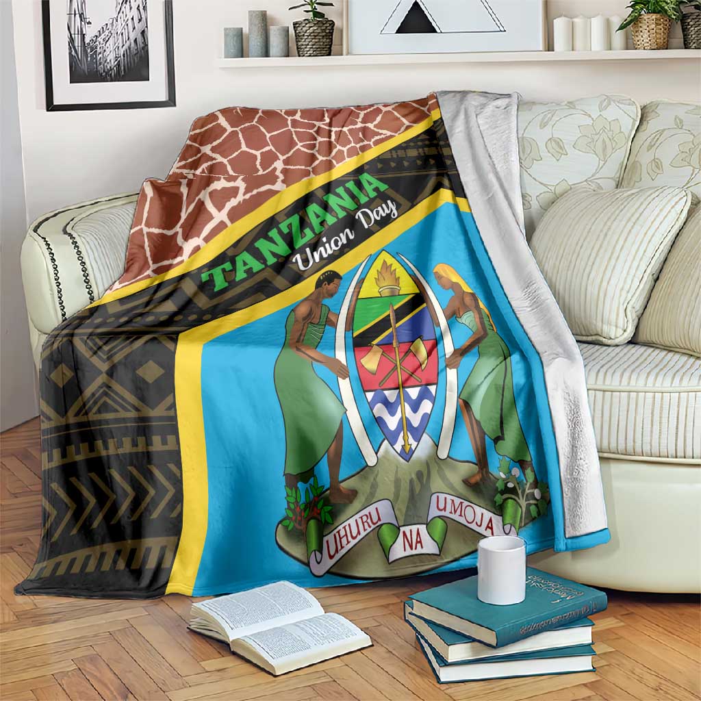 Tanzania Union Day 2024 Blanket Uhuru na Umoja Giraffe Pattern LT01
