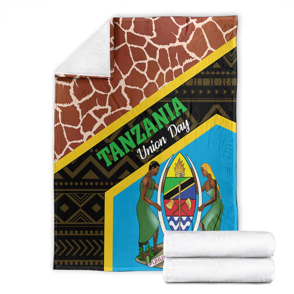 Tanzania Union Day 2024 Blanket Uhuru na Umoja Giraffe Pattern LT01