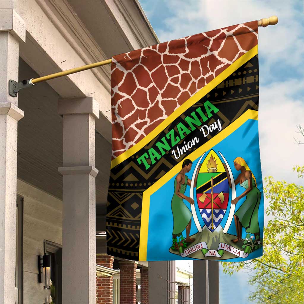 Tanzania Union Day 2024 Garden Flag Uhuru na Umoja Giraffe Pattern LT01
