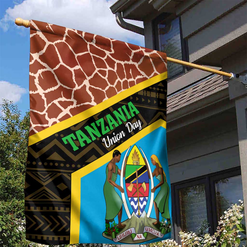 Tanzania Union Day 2024 Garden Flag Uhuru na Umoja Giraffe Pattern LT01