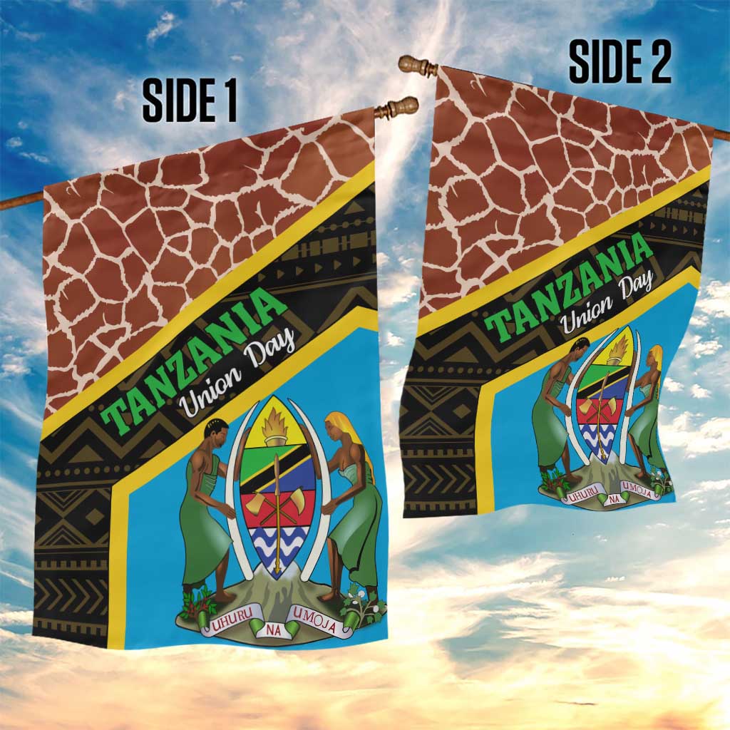 Tanzania Union Day 2024 Garden Flag Uhuru na Umoja Giraffe Pattern LT01
