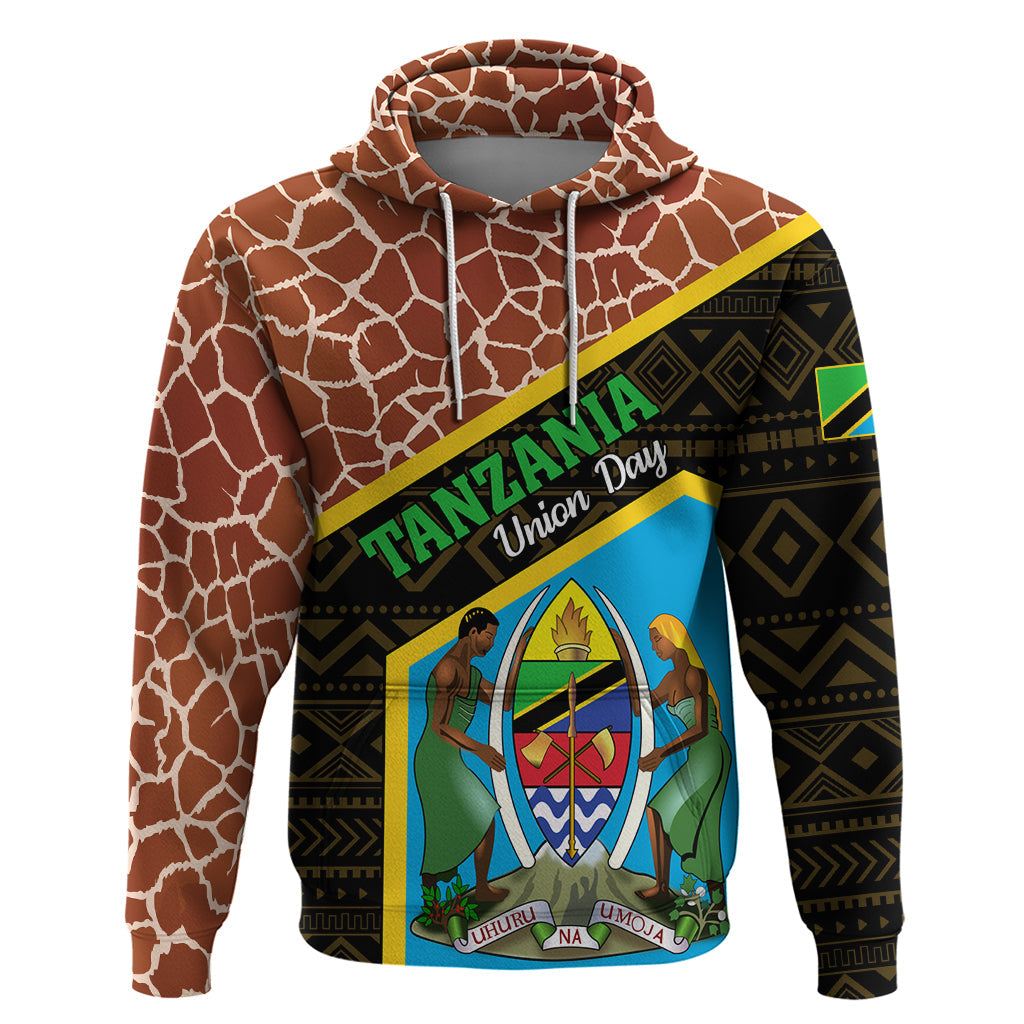 Tanzania Union Day 2024 Hoodie Uhuru na Umoja Giraffe Pattern LT01