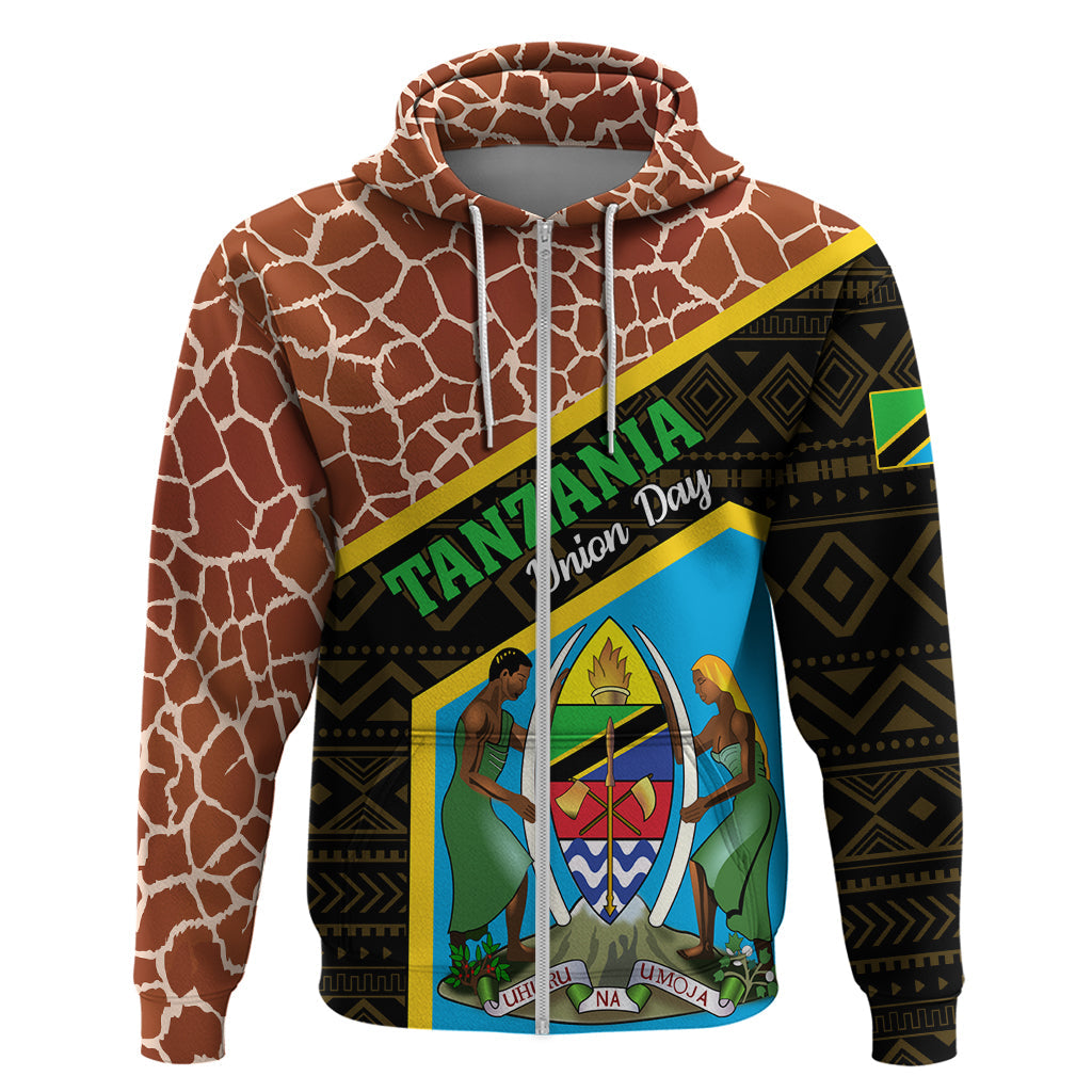 Tanzania Union Day 2024 Hoodie Uhuru na Umoja Giraffe Pattern LT01