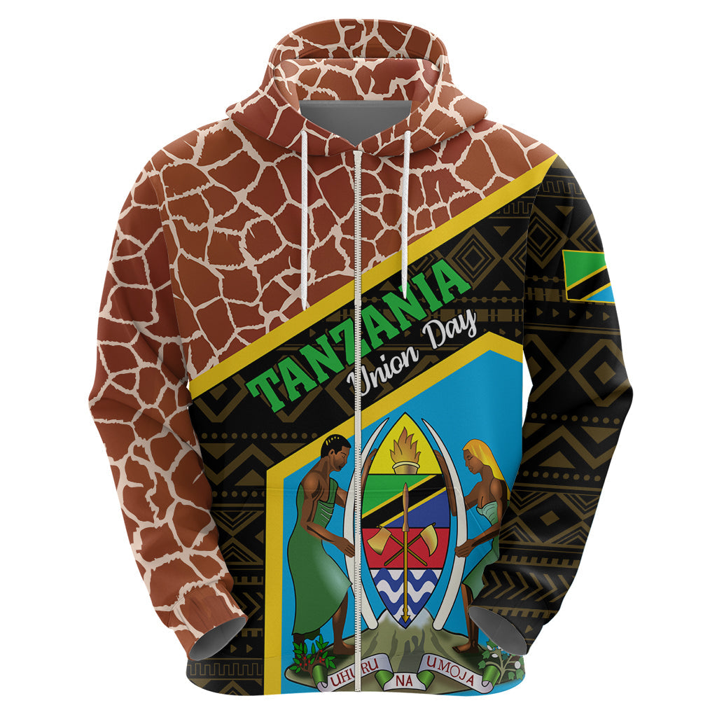 Tanzania Union Day 2024 Hoodie Uhuru na Umoja Giraffe Pattern LT01