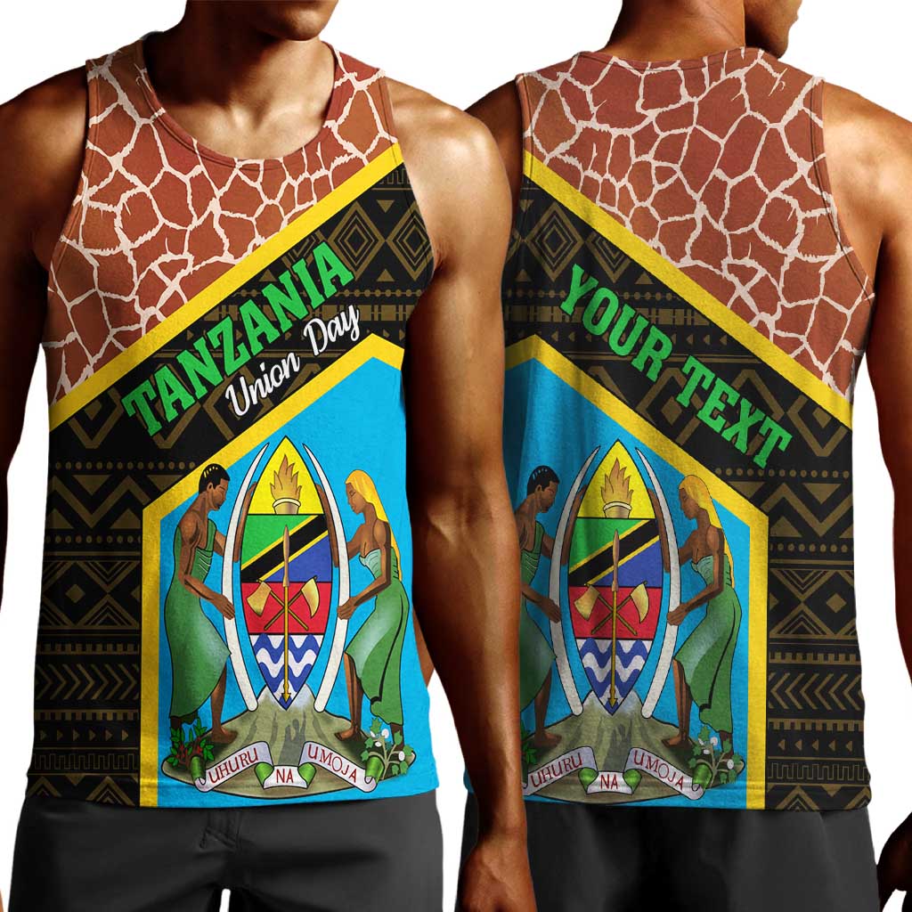 Tanzania Union Day 2024 Men Tank Top Uhuru na Umoja Giraffe Pattern LT01