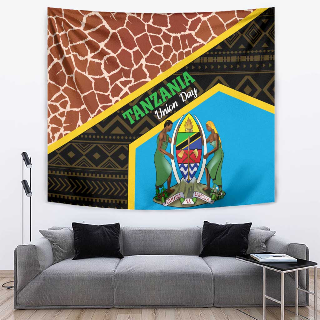 Tanzania Union Day 2024 Tapestry Uhuru na Umoja Giraffe Pattern LT01