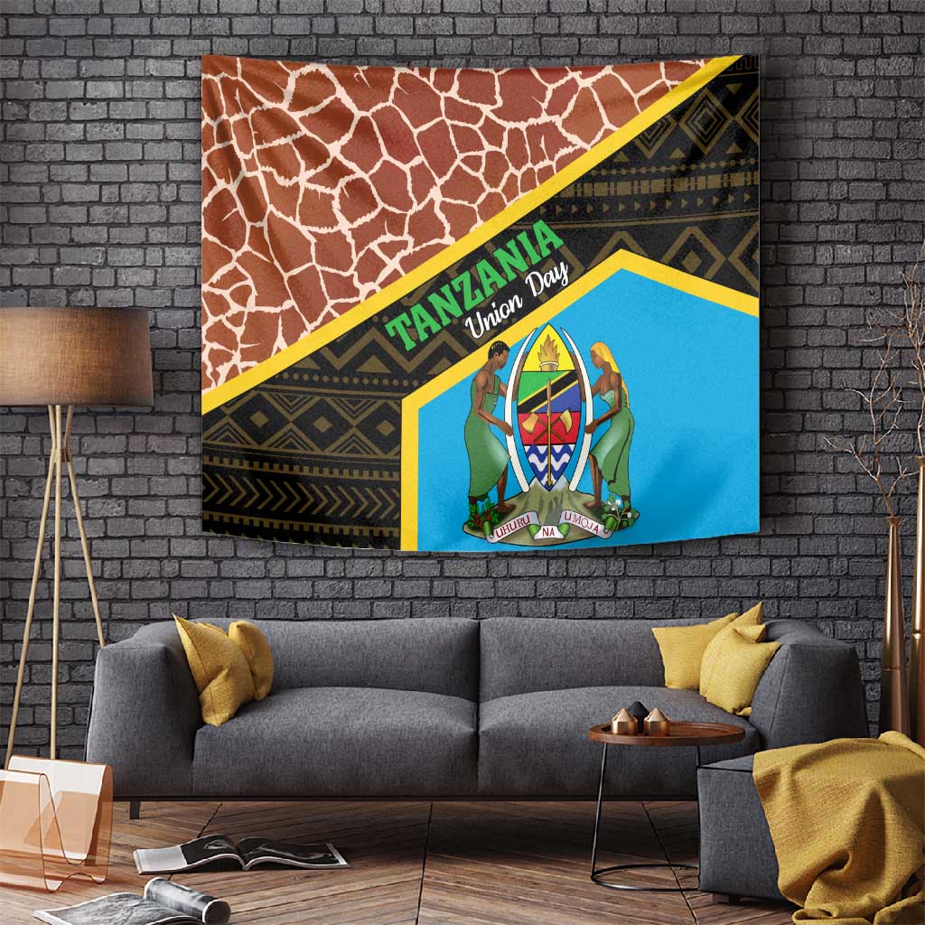 Tanzania Union Day 2024 Tapestry Uhuru na Umoja Giraffe Pattern LT01