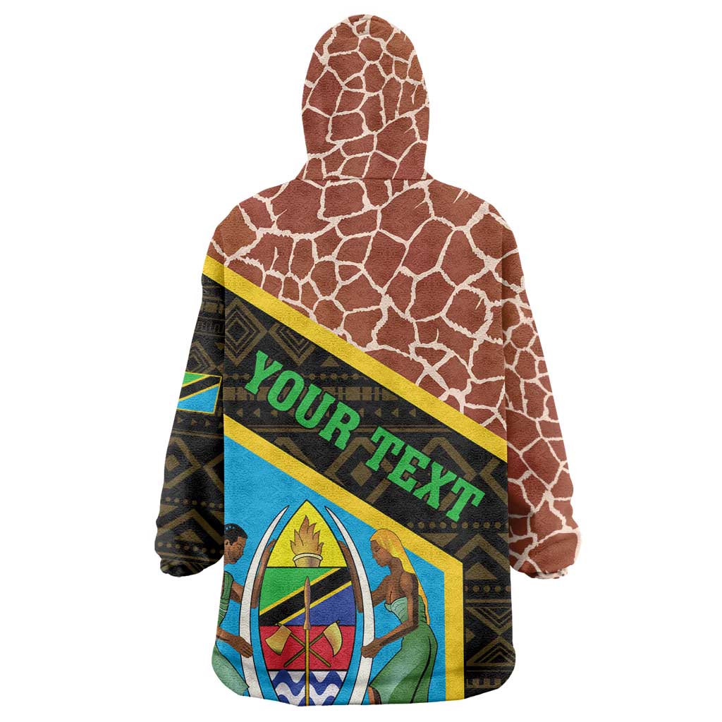 Tanzania Union Day 2024 Wearable Blanket Hoodie Uhuru na Umoja Giraffe Pattern LT01
