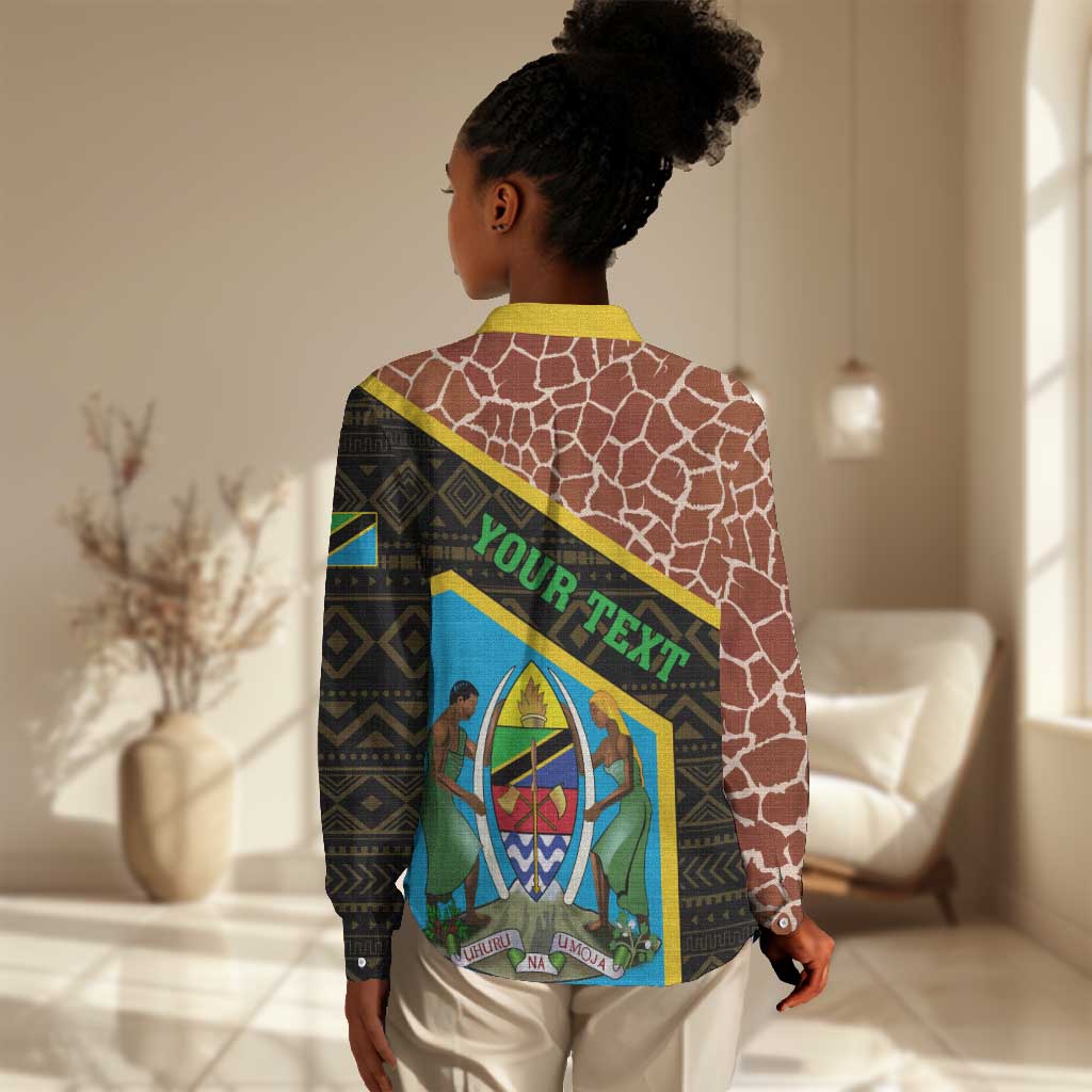 Tanzania Union Day 2024 Women Casual Shirt Uhuru na Umoja Giraffe Pattern LT01