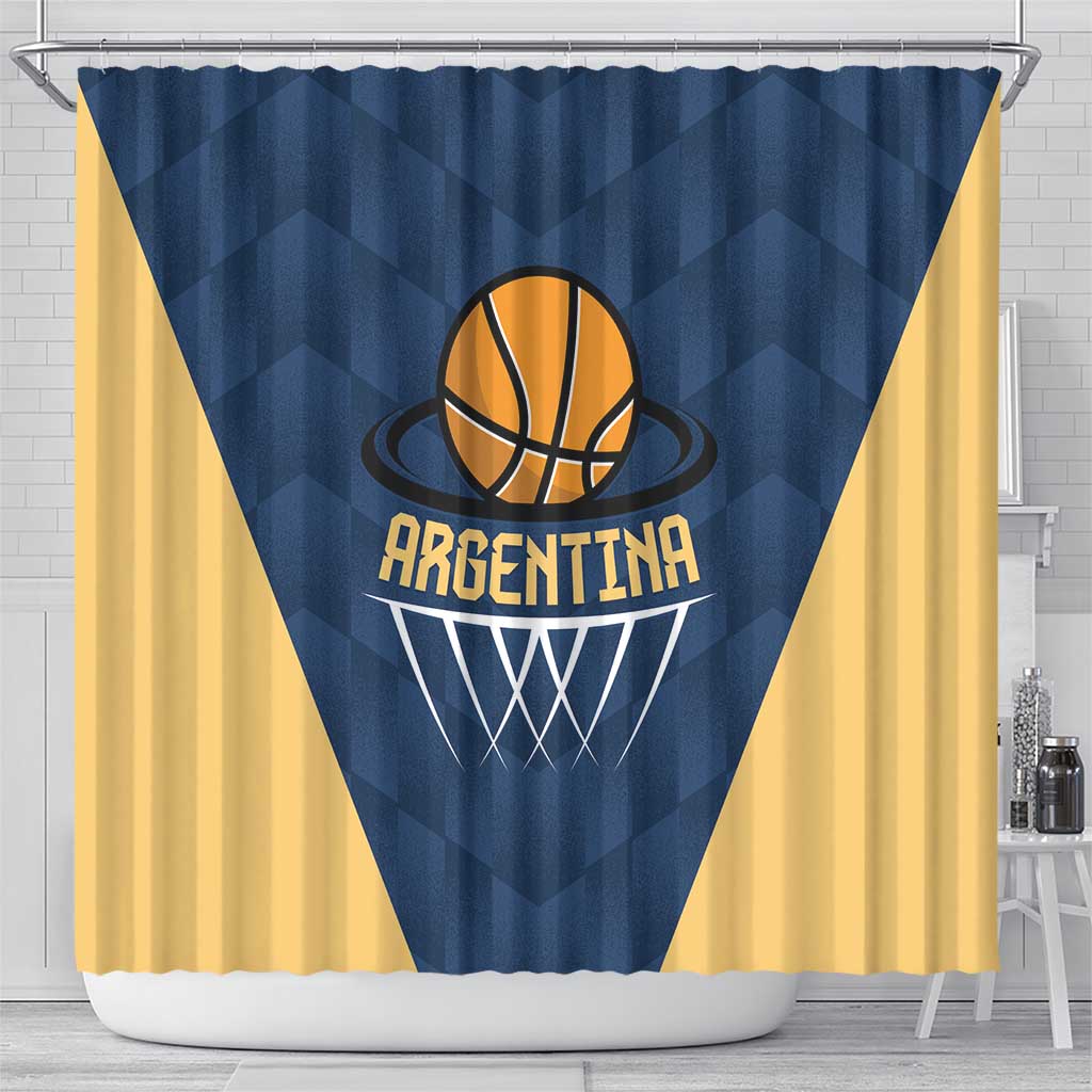 Argentina Basketball Shower Curtain Go El Alma Argentina LT01