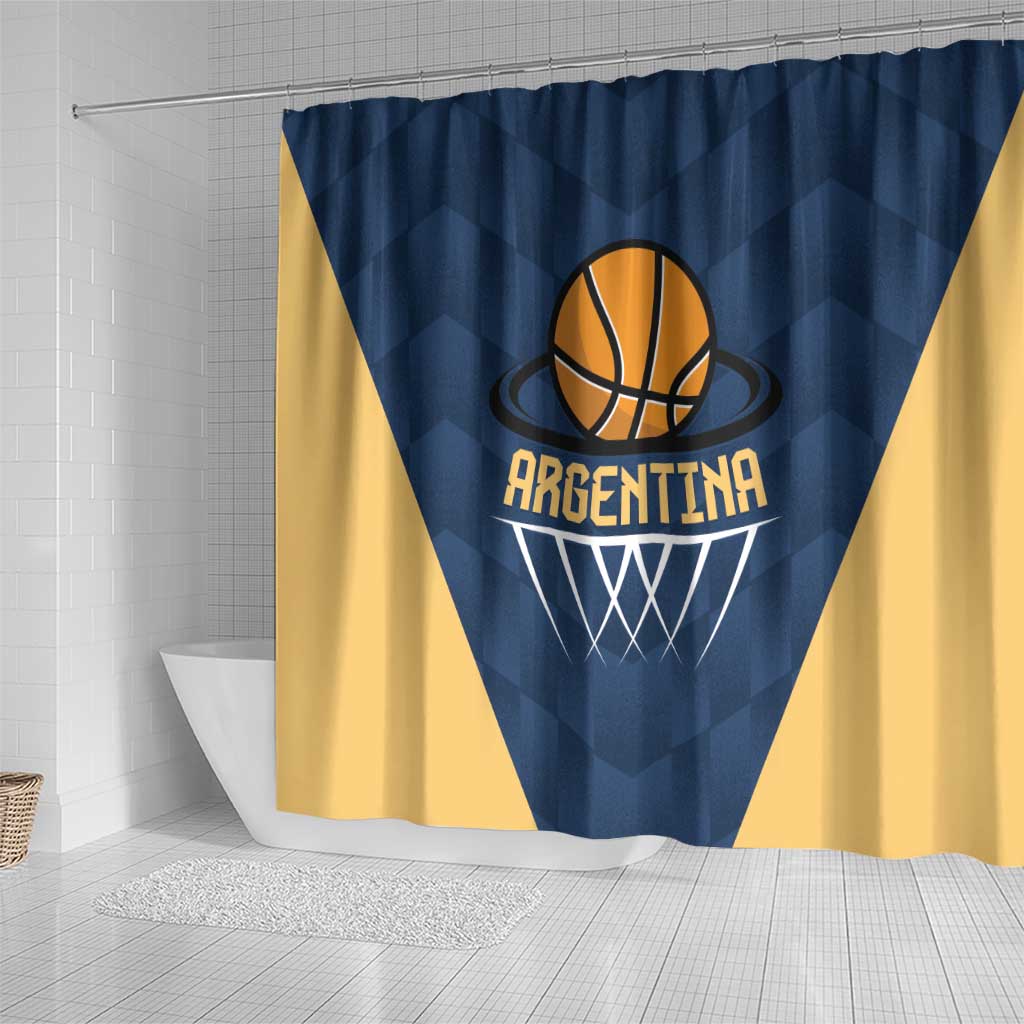 Argentina Basketball Shower Curtain Go El Alma Argentina LT01