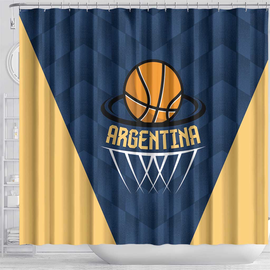 Argentina Basketball Shower Curtain Go El Alma Argentina LT01