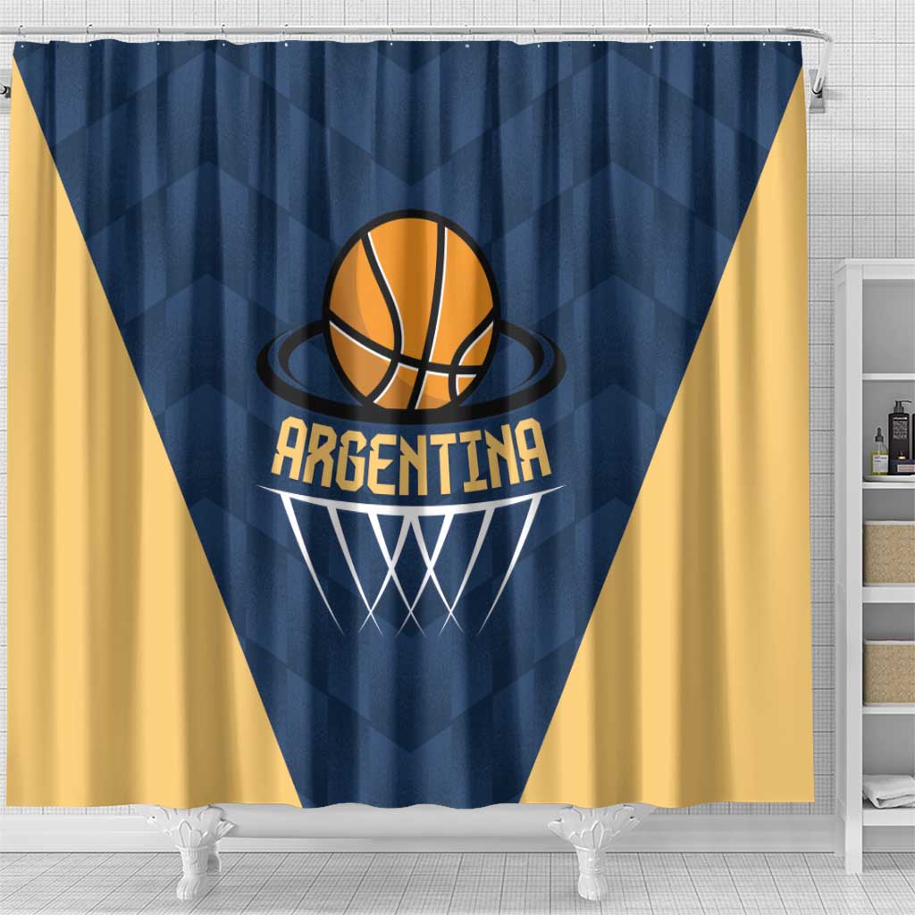 Argentina Basketball Shower Curtain Go El Alma Argentina LT01