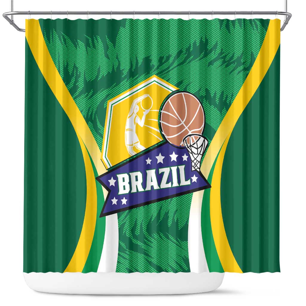 Brazil Basketball Shower Curtain Come On Brasil Cariocas LT01