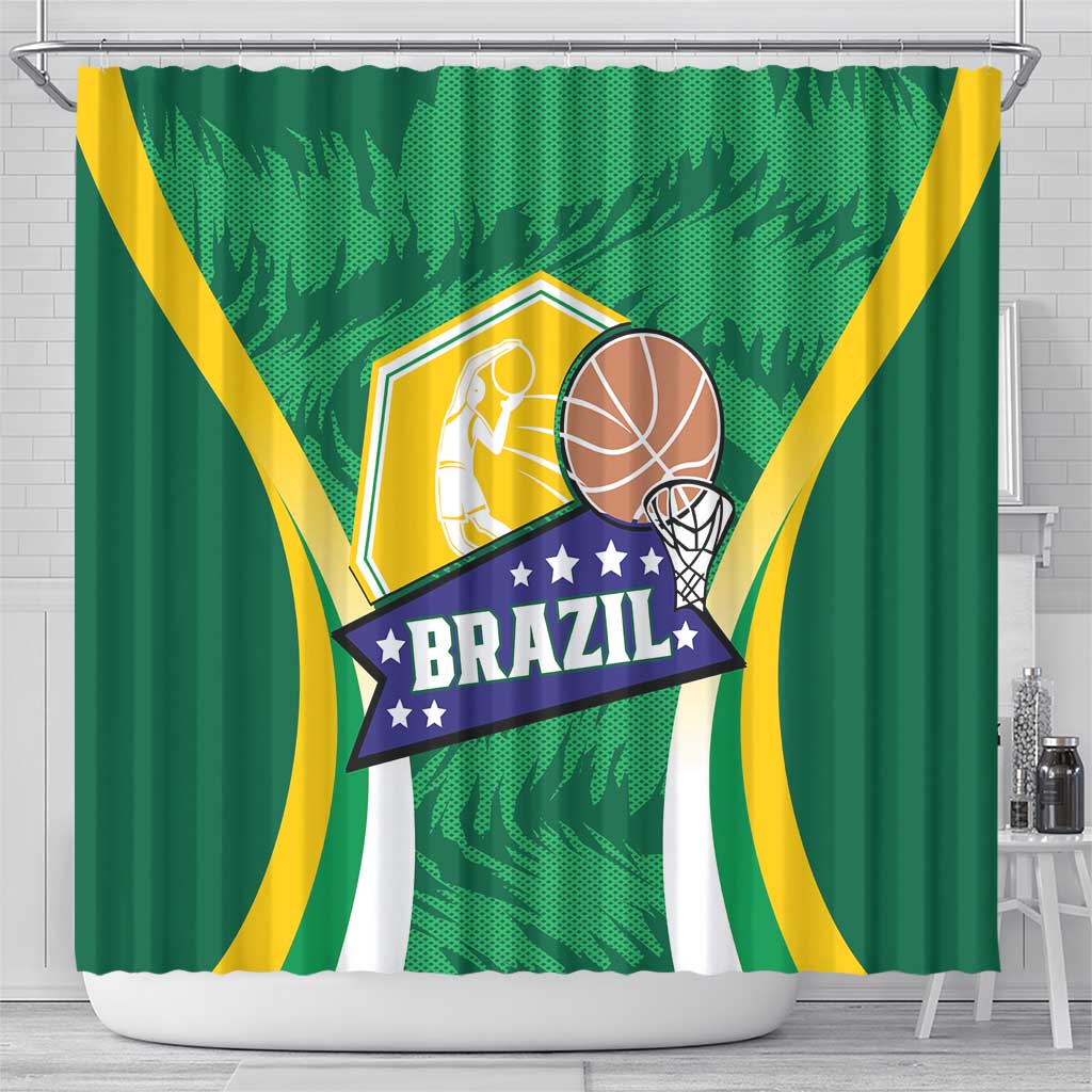 Brazil Basketball Shower Curtain Come On Brasil Cariocas LT01