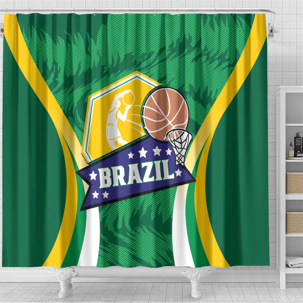 Brazil Basketball Shower Curtain Come On Brasil Cariocas LT01