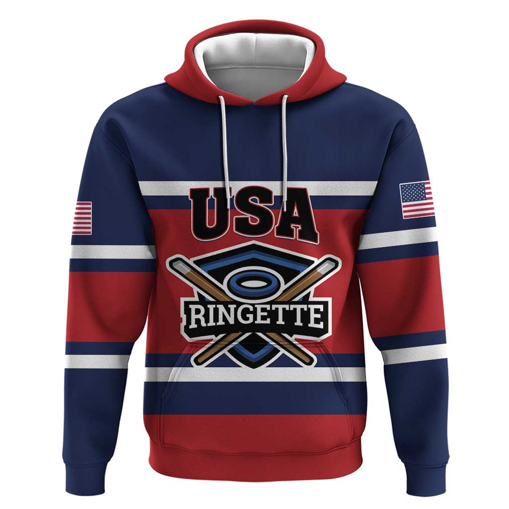 Custom USA 2025 Ringette Hoodie Go Champion Team Ringette USA LT01