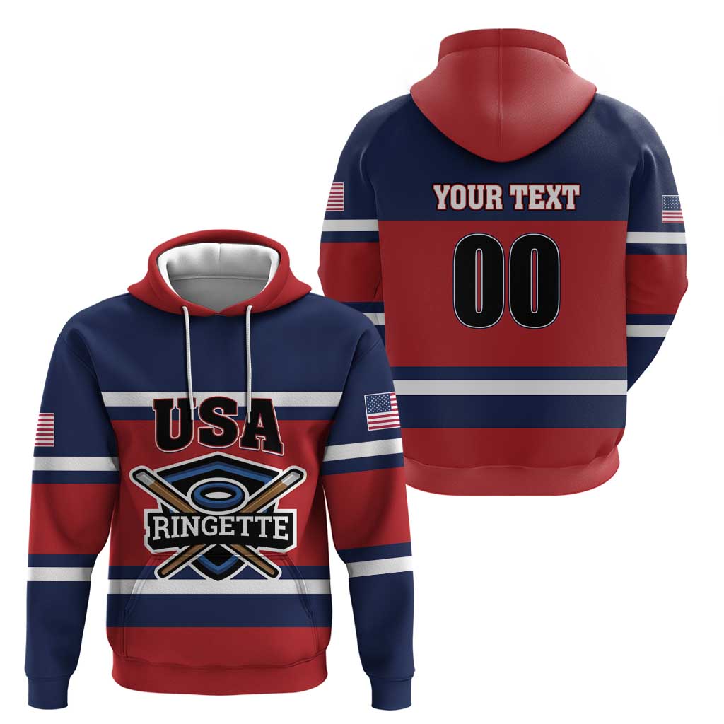 Custom USA 2025 Ringette Hoodie Go Champion Team Ringette USA LT01