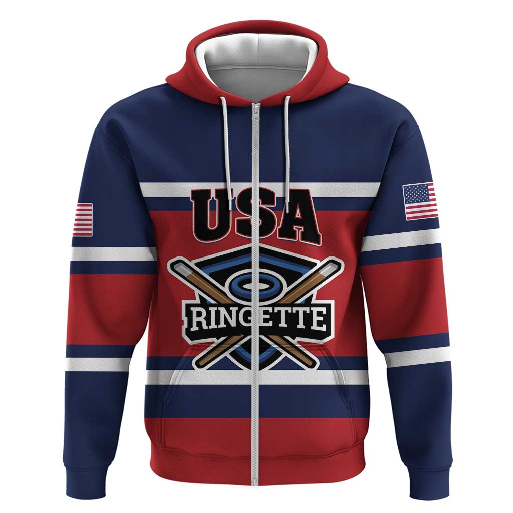 Custom USA 2025 Ringette Hoodie Go Champion Team Ringette USA LT01