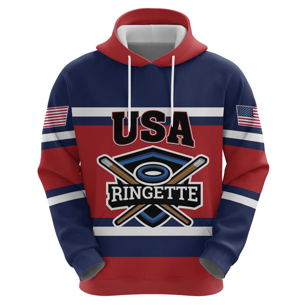 Custom USA 2025 Ringette Hoodie Go Champion Team Ringette USA LT01
