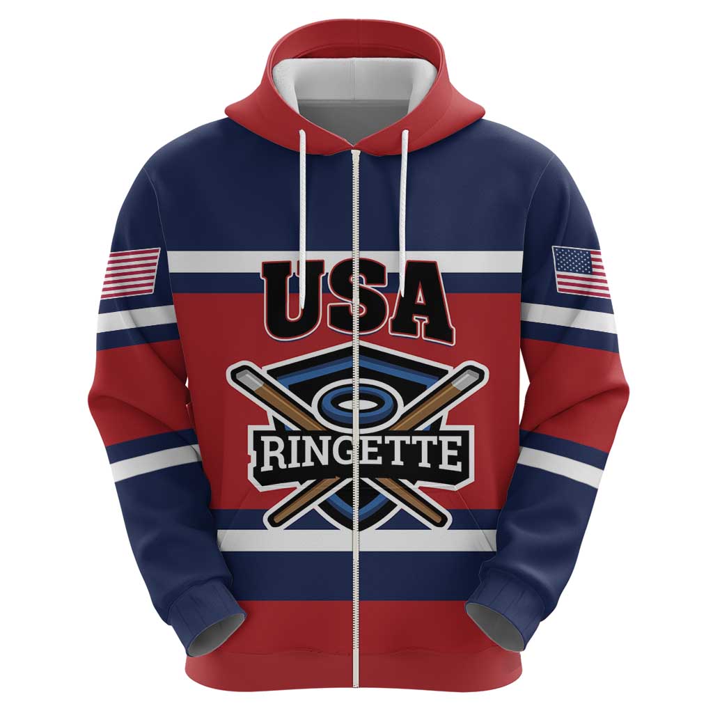 Custom USA 2025 Ringette Hoodie Go Champion Team Ringette USA LT01