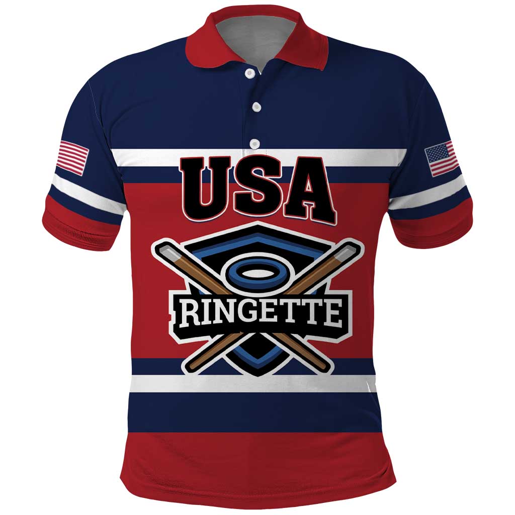 Custom USA 2025 Ringette Polo Shirt Go Champion Team Ringette USA LT01