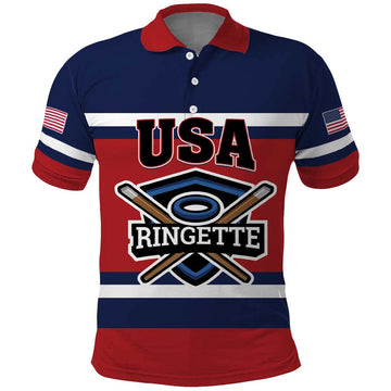 Custom USA 2025 Ringette Polo Shirt Go Champion Team Ringette USA LT01