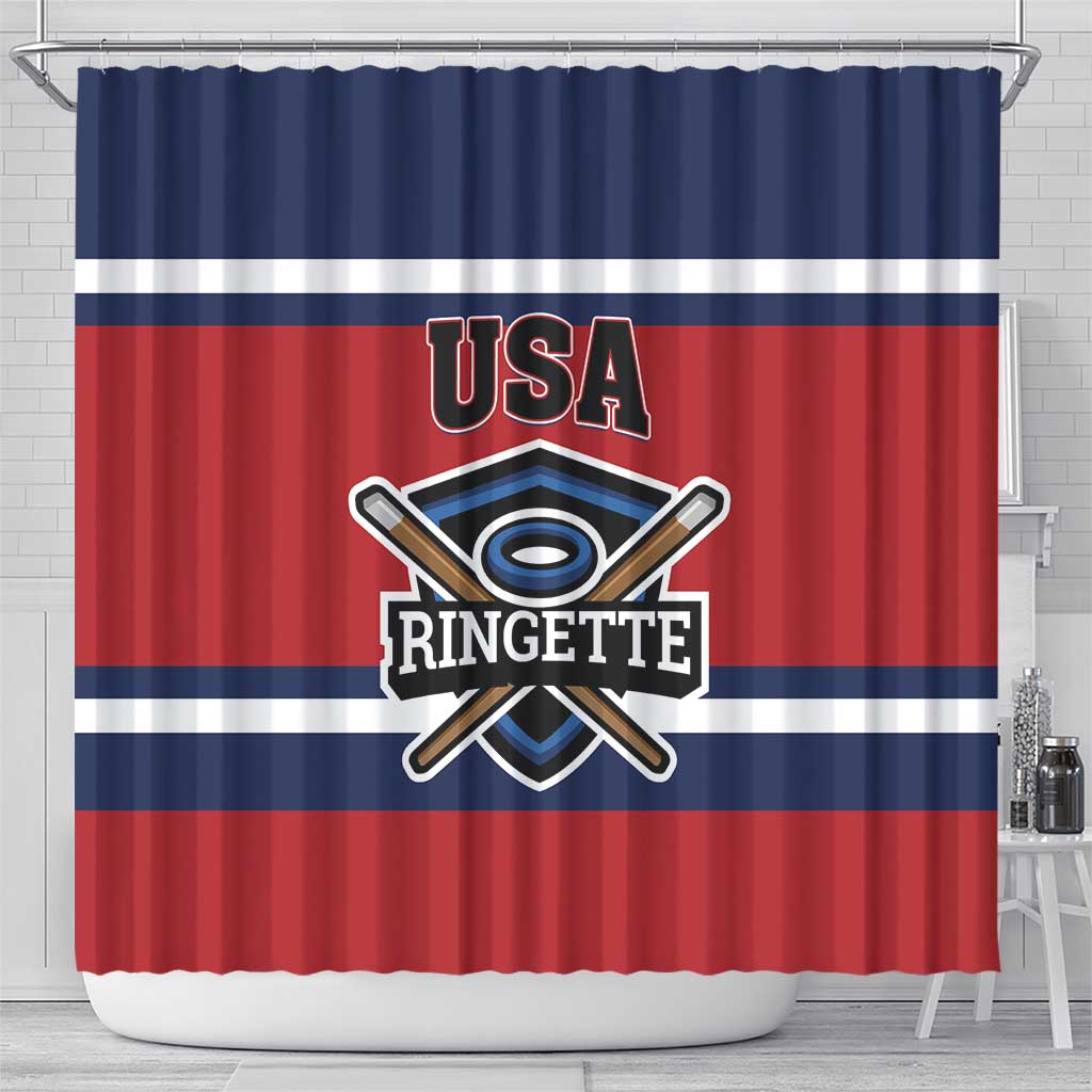 USA 2025 Ringette Shower Curtain Go Champion Team Ringette USA LT01