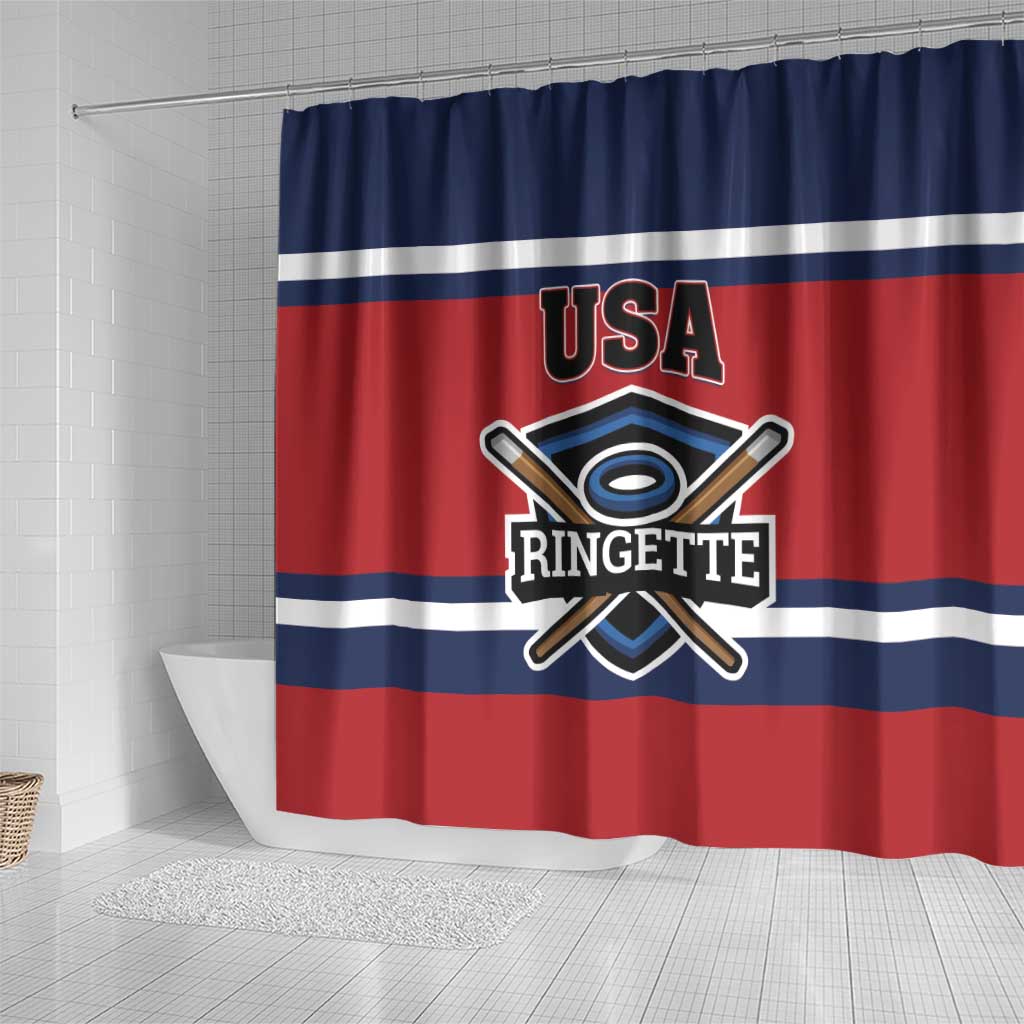 USA 2025 Ringette Shower Curtain Go Champion Team Ringette USA LT01