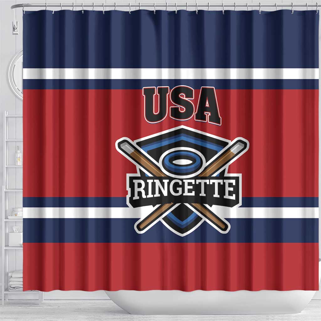 USA 2025 Ringette Shower Curtain Go Champion Team Ringette USA LT01
