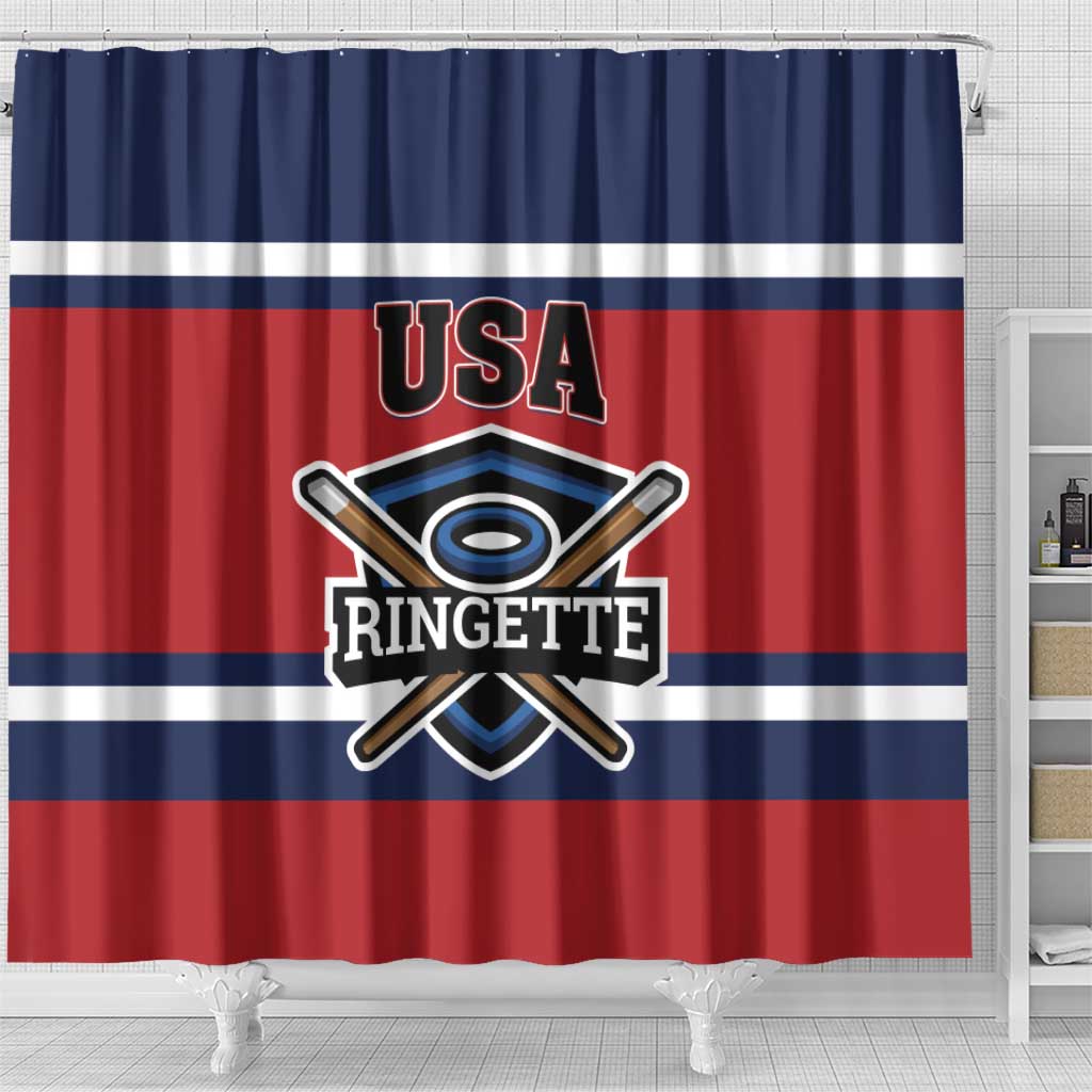 USA 2025 Ringette Shower Curtain Go Champion Team Ringette USA LT01