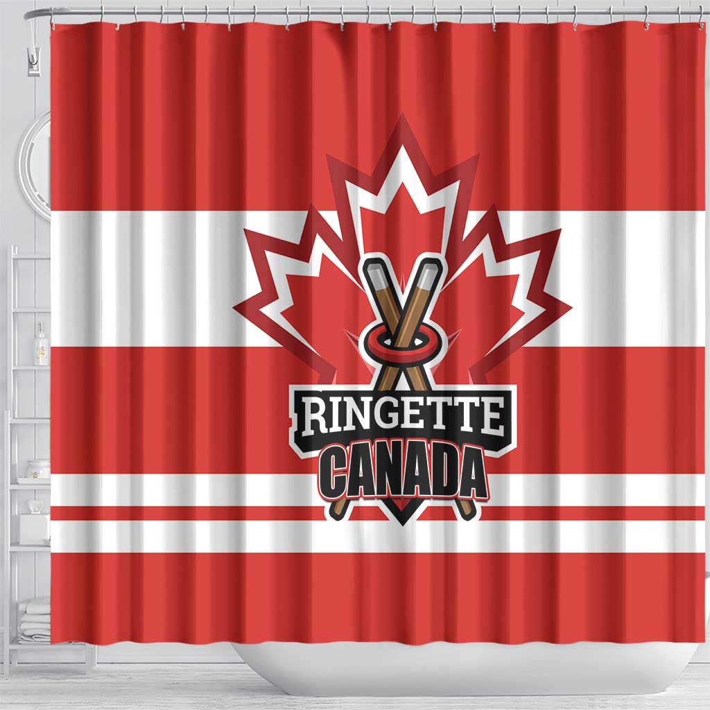 Canada Ringuette Shower Curtain Team Canada Dominates The Game LT01