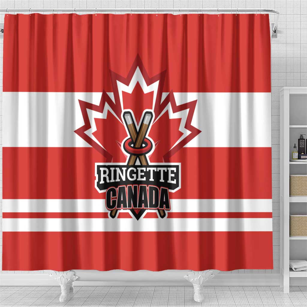 Canada Ringuette Shower Curtain Team Canada Dominates The Game LT01